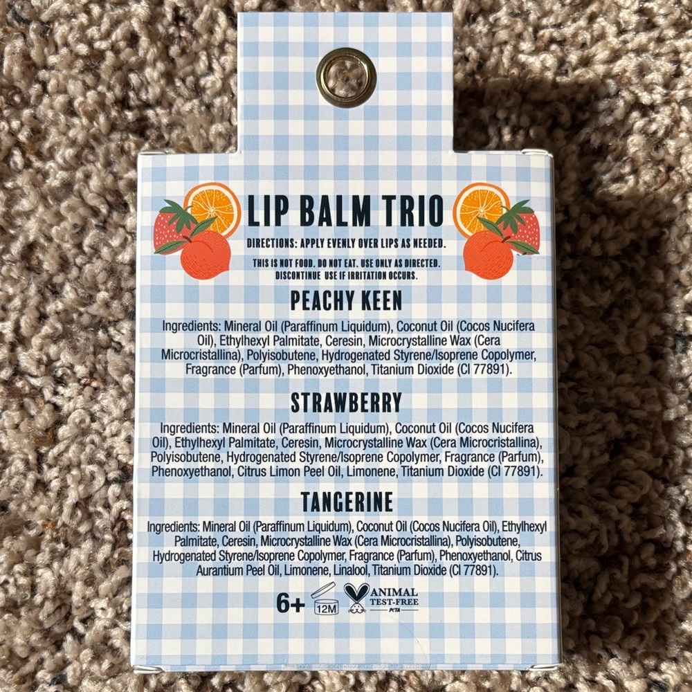 Lip Balm Trio - Strawberry, Peach, Tangerine - Picture 2 of 2